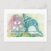 Bijbelvers en zeeschelpen briefkaart (Voorkant)