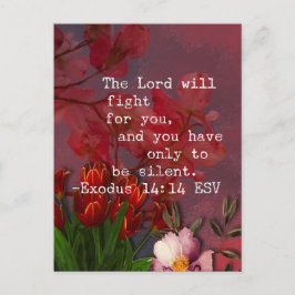 Bijbelvers Exodus 14:14 Ansichtkaart Briefkaart