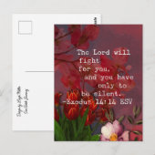 Bijbelvers Exodus 14:14 Ansichtkaart Briefkaart (Voorkant / Achterkant)