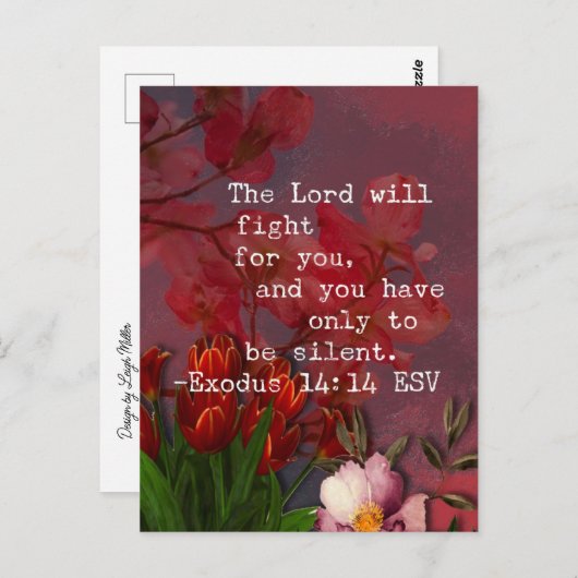 Bijbelvers Exodus 14:14 Briefkaart (Voorkant / Achterkant)