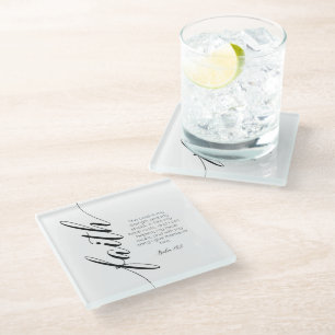 Bijbelvers Faith-Onderzetter Glazen Onderzetter