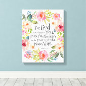 Bijbelvers Filippenzen 2:13 Uitgerekt canvas (Insitu (Houten vloer))