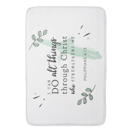 Bijbelvers Filippenzen 4:13 Badmat (Voorkant Verticaal)