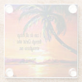 Bijbelvers, Filippenzen 4:13 Glazen Onderzetter (Achterkant)