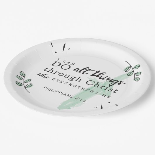 Bijbelvers Filippenzen 4:13 Papieren Borden Papieren Bordje (Gekanteld)