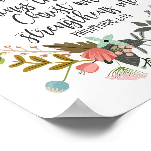 Bijbelvers Filippenzen 4:13 Schrift citaat Poster (Hoek)