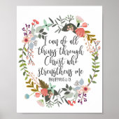 Bijbelvers Filippenzen 4:13 Schrift citaat Poster (Voorkant)