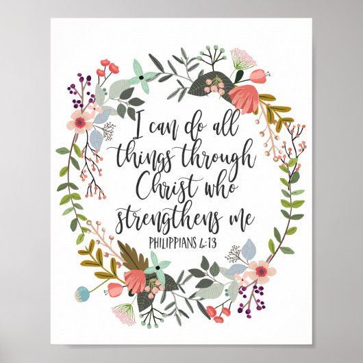 Bijbelvers Filippenzen 4:13 Schrift citaat Poster (Voorkant)