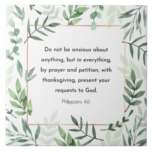 Bijbelvers, Filippenzen 4:6 Tegeltje (Voorkant)