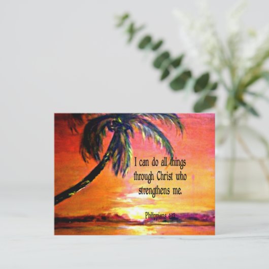 Bijbelvers, Filippijnen 4:13, Briefkaart (Staand voorkant)
