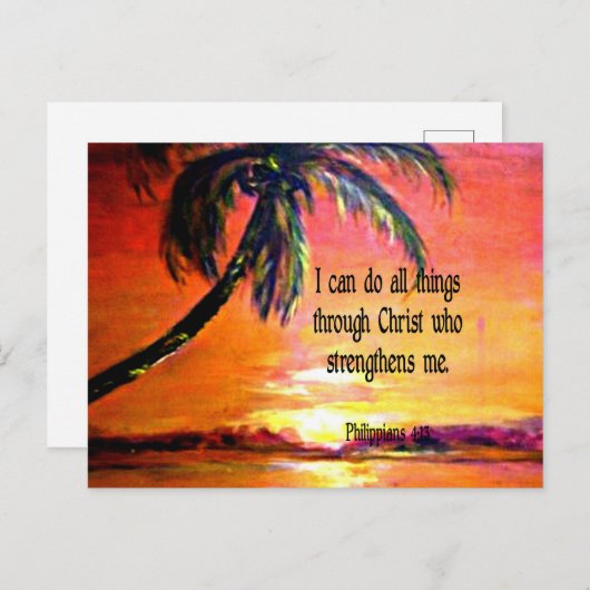 Bijbelvers, Filippijnen 4:13, Briefkaart (Voorkant / Achterkant)