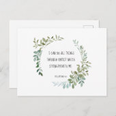 Bijbelvers, Filippijnen 4:13 Briefkaart (Voorkant / Achterkant)