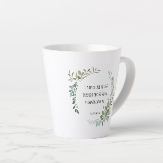 Bijbelvers, Filippijnen 4:13 Mok koffie (Rechterhoek)