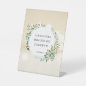 Bijbelvers, Filippijnen 4:13 Reclamebord Met Voetstuk (Voorkant)