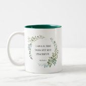 Bijbelvers, Filippijnen 4:13 Tweekleurige Koffiemok (Links)