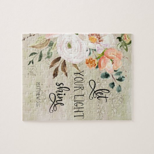 Bijbelvers floraal legpuzzel (Horizontaal)