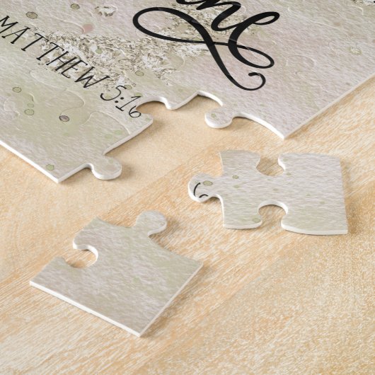 Bijbelvers floraal legpuzzel (Zijkant)