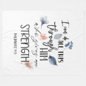 Bijbelvers Floral Fleece Deken (Voorkant (Horizontaal))