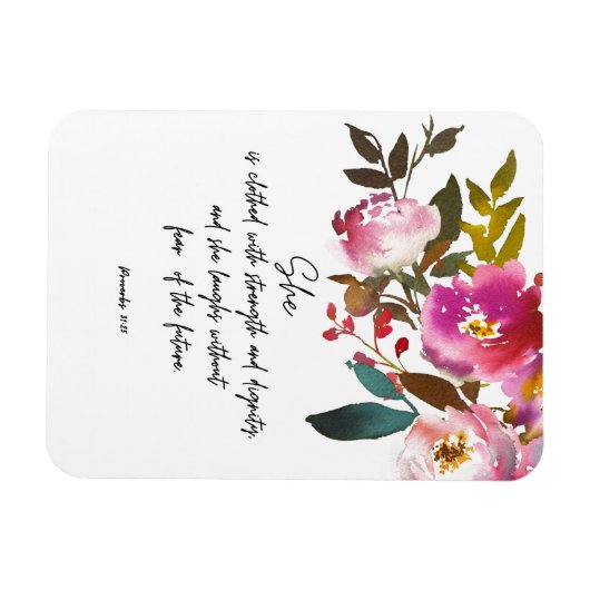 Bijbelvers Floral Magneet (Horizontaal)