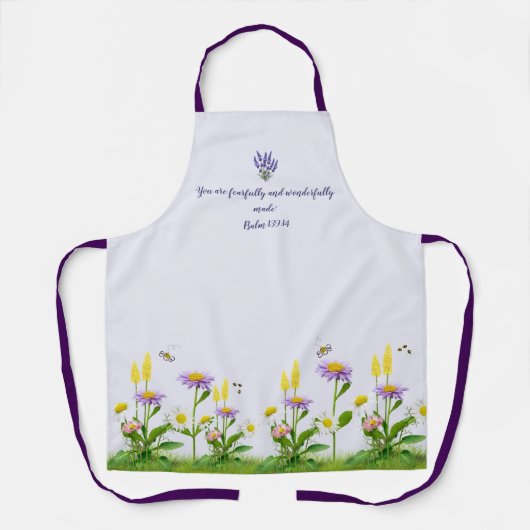 Bijbelvers Floral Schort (Voorkant)
