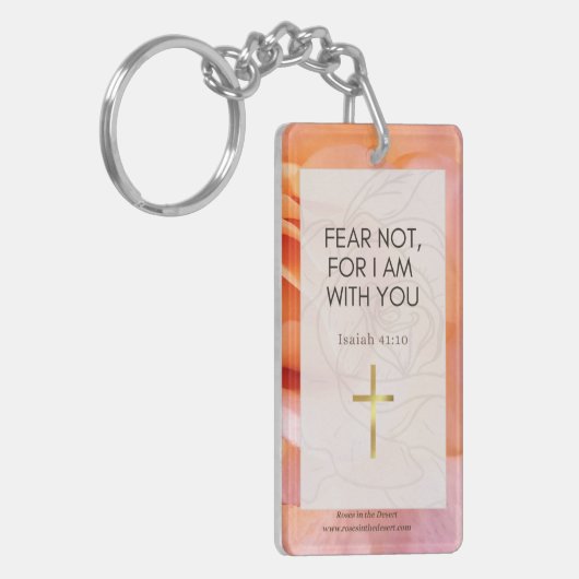 Bijbelvers Floral Sleutelhanger (Voorkant Links)