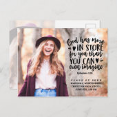 Bijbelvers Fototypografie Afstuderen Aankondigingskaart (Voorkant / Achterkant)