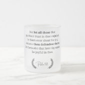 Bijbelvers Frosted Glass Mok | Psalm 5:11 (Center)