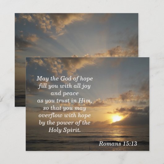 Bijbelvers Geheugen Kaart Romeinen 15:13 (Voorkant / Achterkant)