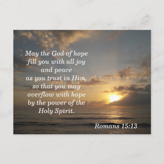 Bijbelvers Geheugen Kaart Romeinen 15:13 (Voorkant)