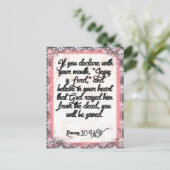 Bijbelvers Geheugen Kaart voor Romeinen 10:9 NIV (Staand voorkant)