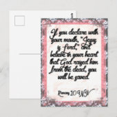 Bijbelvers Geheugen Kaart voor Romeinen 10:9 NIV (Voorkant / Achterkant)