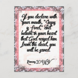 Bijbelvers Geheugen Kaart voor Romeinen 10:9 NIV