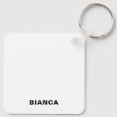 Bijbelvers gepersonaliseerde vierkante Sleutelhang Sleutelhanger (Achterkant)