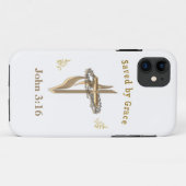 Bijbelvers gered door genade Case-Mate iPhone case (Achterkant (horizontaal))