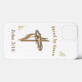 Bijbelvers gered door genade Case-Mate iPhone case (Achterkant (horizontaal))