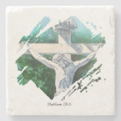 Bijbelvers Geurkaars Stenen Onderzetter (Voorkant)