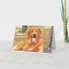 Bijbelvers gevouwen wenskaart met Golden Ret Kaart