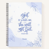 Bijbelvers God is binnen haar geschenk voor haar Notitieboek (Voorkant)