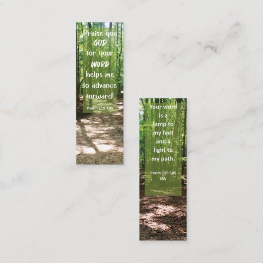 Bijbelvers GODS Woord leidt mij tot mini-Bladwijze Contactkaartje (Voorkant / Achterkant)