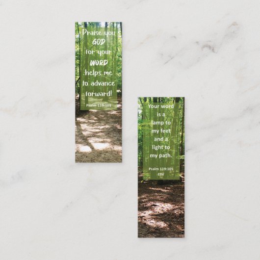 Bijbelvers GODS Woord leidt mij tot mini-Bladwijze Mini Visitekaartje (Voorkant / Achterkant)