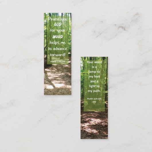 Bijbelvers GODS Woord leidt mij tot mini-Bladwijze Mini Visitekaartje (Voorkant / Achterkant)