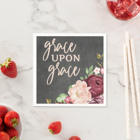Bijbelvers Grace Upon Grace Square Servet (Insitu)
