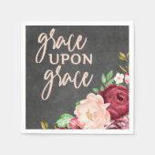 Bijbelvers Grace Upon Grace Square Servet (Voorkant)