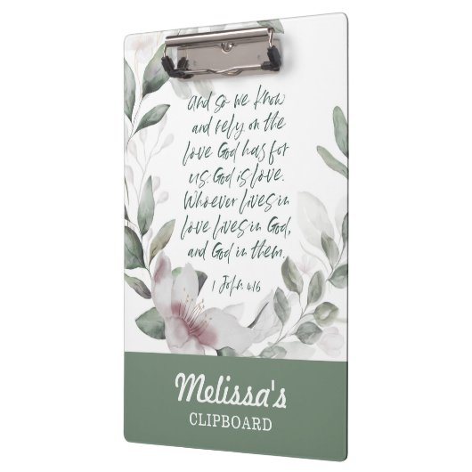 Bijbelvers groen klembord (Links)