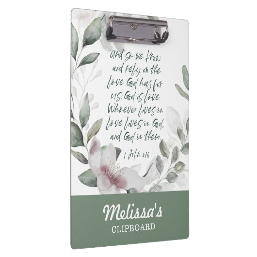 Bijbelvers groen klembord (Rechts)