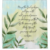 Bijbelvers groene bladeren Douchegordijn (Voorkant)