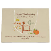 Bijbelvers Happy Thanksgiving | Aangepaste naam Groot Cadeauzakje (Voorkant)