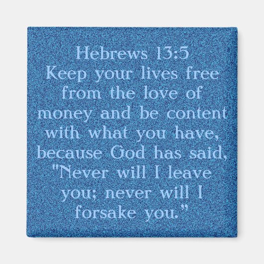 Bijbelvers Hebreeën 13:5 magneet (Voorkant)