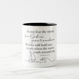 BIJBELVERS - Hebreeën 6:19 - Koffiebeker Tweekleurige Koffiemok