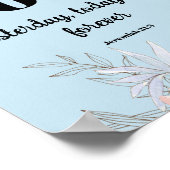 Bijbelvers Hebreeën Blauw Bloemen Poster (Hoek)